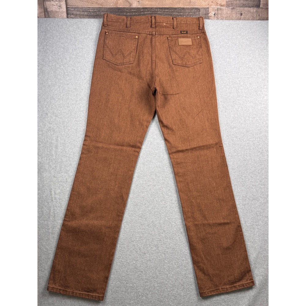 Wrangler Jeans Mens 36x36 Copper Brown Cowboy Cut Straight Western 100% Cotton